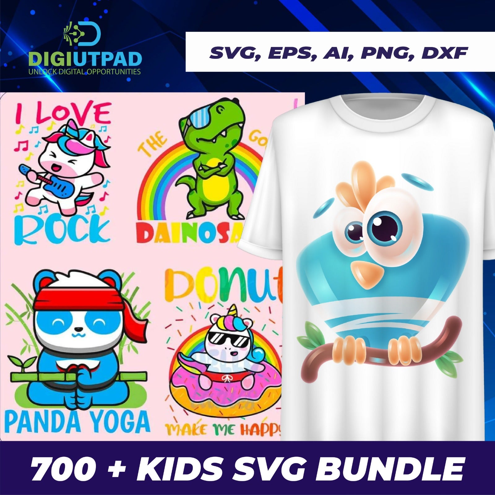 DIGIUTPAD 700 Kids T Shirt Design Bundle Digiutpad