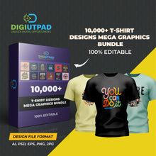 Load image into Gallery viewer, DIGIUTPAD™ 10,000+ Editable Latest T-shirt Design Bundle
