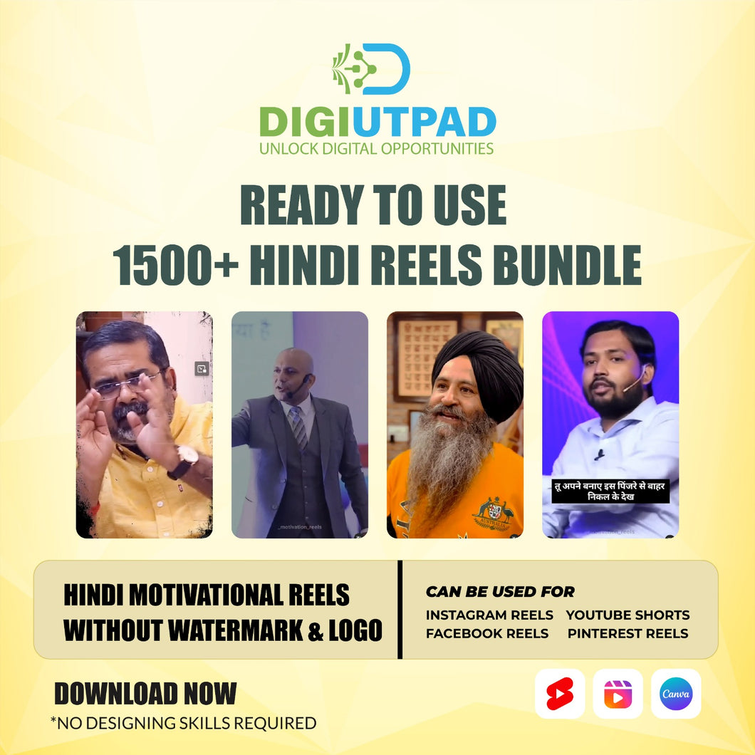 DIGIUTPAD™ Ready To Use 1500+ Hindi Motivational Reels Bundle