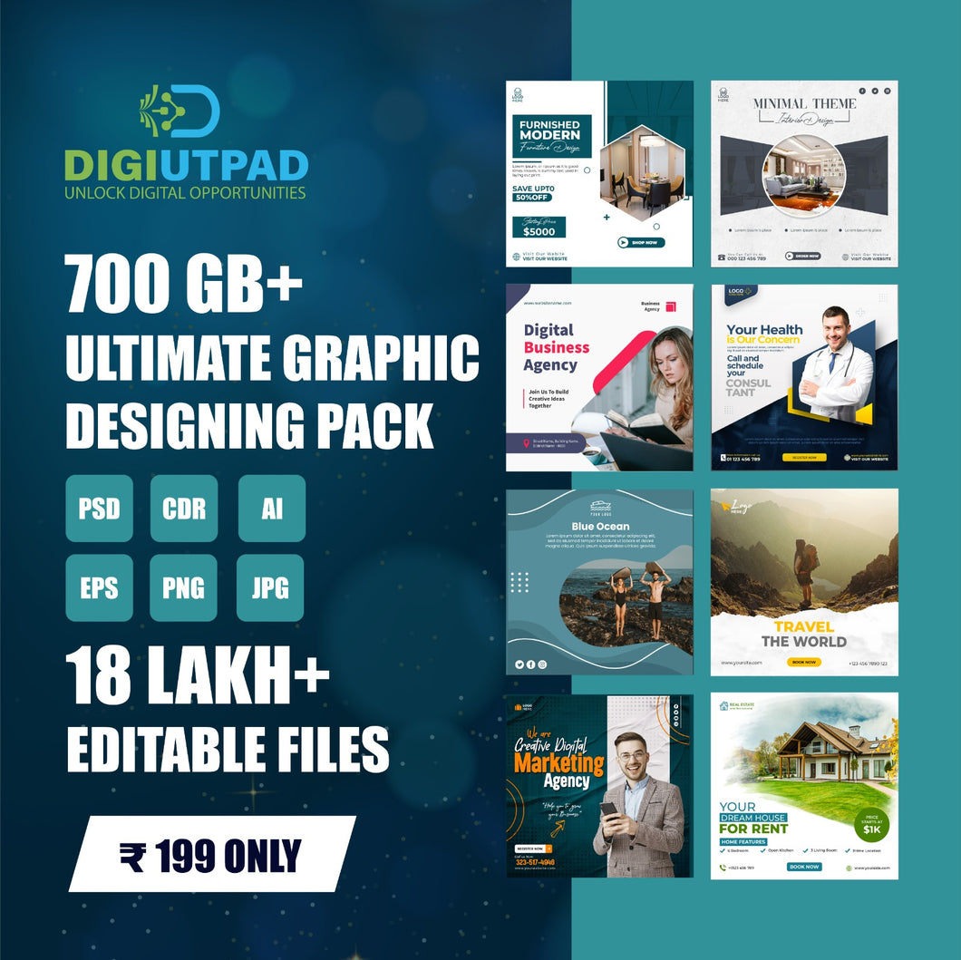 DIGIUTPAD™ 700+ GB Ultimate Graphic Designing Mega Pack