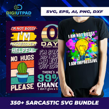 Load image into Gallery viewer, DIGIUTPAD™ 350 Sarcastic + 200 Unique + 5000 Clipart Work T-Shirt Design Mega Combo Pack
