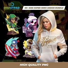 Load image into Gallery viewer, DIGIUTPAD™ 50 Grafftic + 50 Kids Super Hero + 1000 Retro Gaming T-Shirt Mega Bundle Combo Pack
