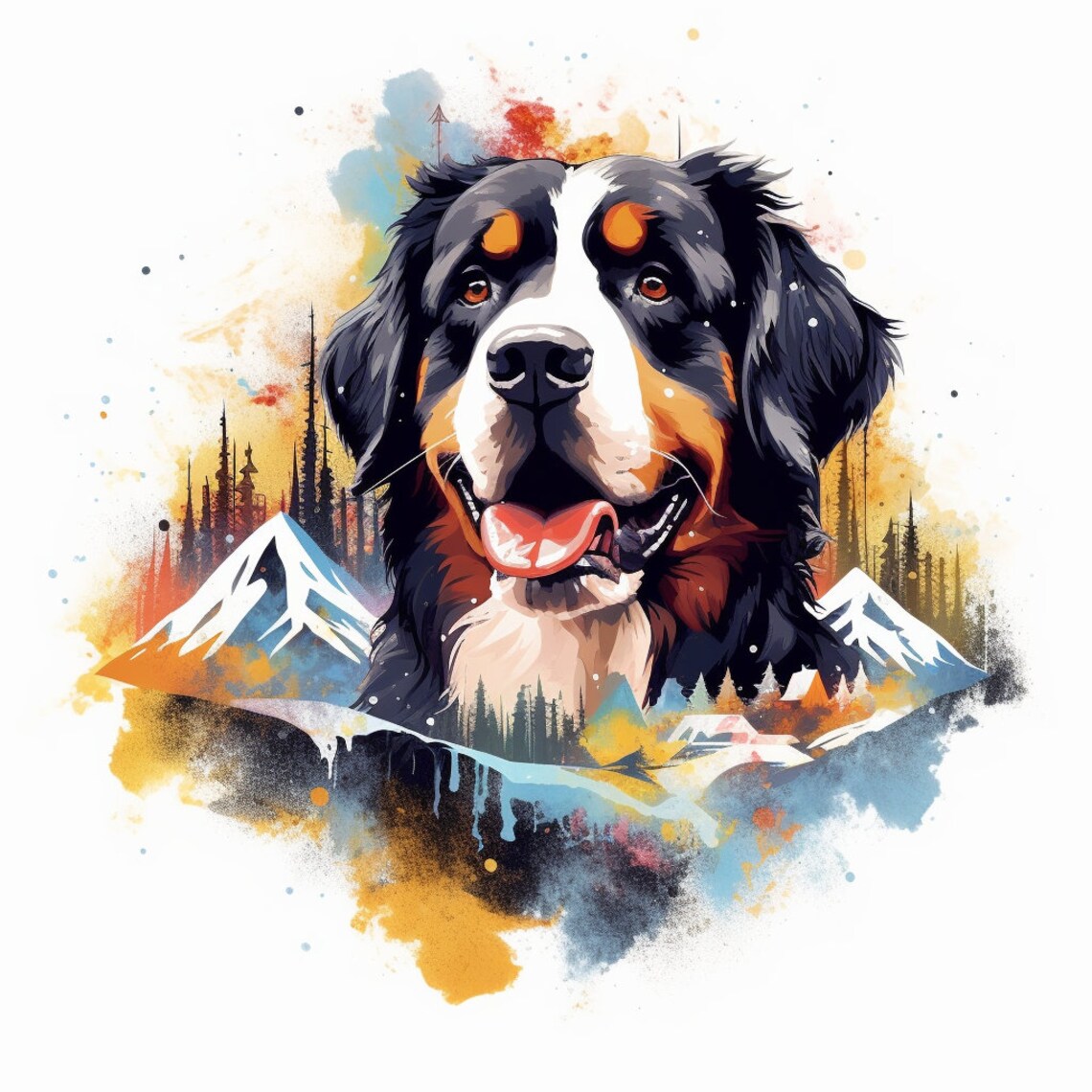 Watercolor Dog T-shirt Design Bundle